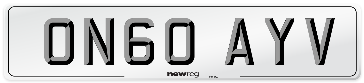 ON60 AYV Number Plate from New Reg